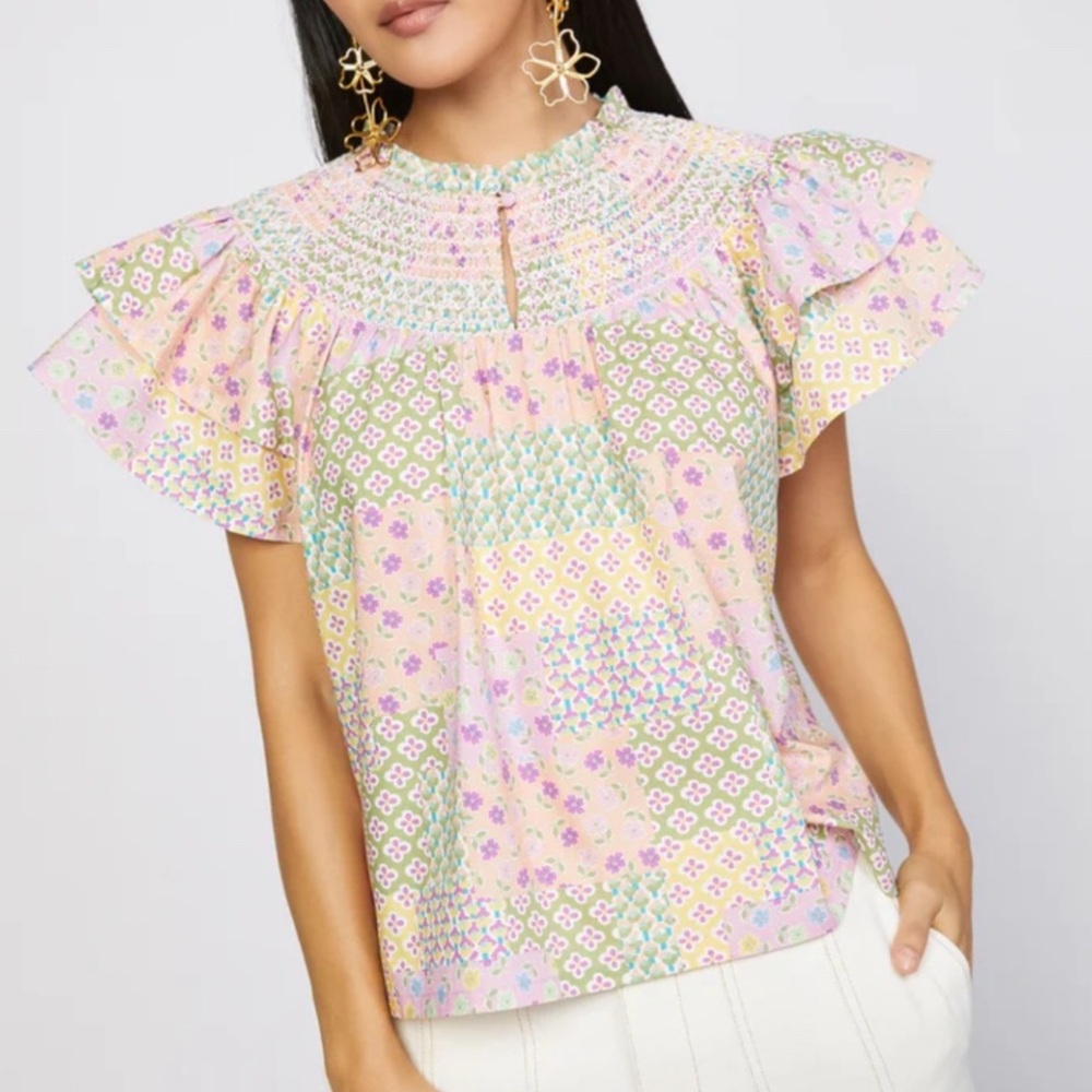 Current Air Boutique‎ Floral Patchwork Blouse med… - image 1